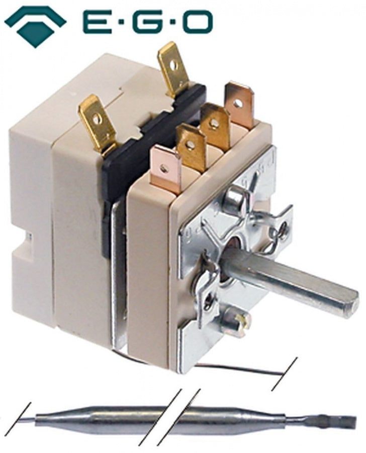 Termostat, temperatura maxima 80°C, gama temperatura 30-80°C, 1ND, 16 A, senzor ø 6 mm, lungime senzor 115 mm - Cod 375743