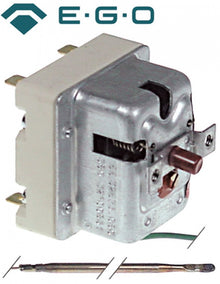 Termostat, 380°C, 2 contacte, 20 A, senzor ø 4 mm, lungime senzor 163 mm, lungime tub capilar 1190 mm - Cod 375787