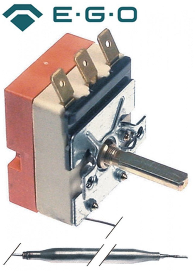 Termostat, temperatura maxima 85°C, gama temperatura 30-85°C, 1 contact, 16 A, senzor ø 6 mm, lungime senzor 94 mm - Cod 375802