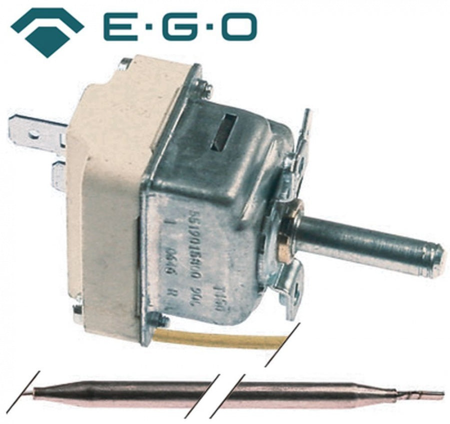 Termostat, temperatura maxima 90°C, gama temperatura 30-90°C, 1 contact, senzor ø 6 mm, lungime senzor 130 mm - Cod 375809