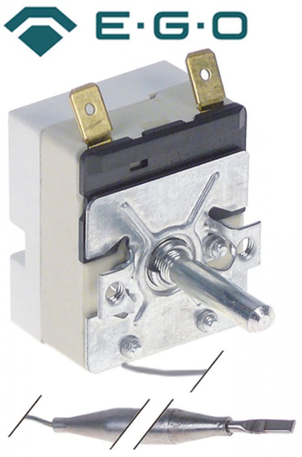 Termostat, temperatura maxima 96°C, gama temperatura 31-96°C, 1 contact, senzor ø 6 mm, lungime senzor 94 mm - Cod 375837