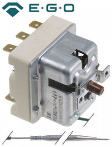 Termostat de siguranta trifazic 177°C, cu 3 contacte 20A, senzor ø 4x128 mm, lungime tub capilar 2050 mm, EGO - 55.32532.828, 5532532828 - 375863