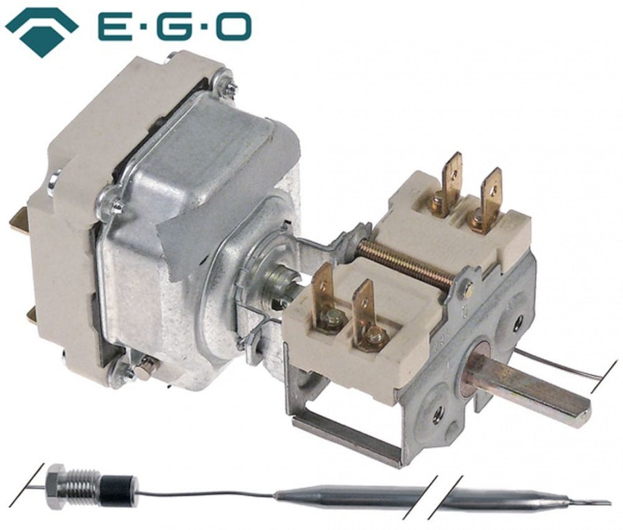 Termostat, temperatura maxima 85°C, gama temperatura 30-85°C, 3 contacte, 16 A, senzor ø 6 mm, lungime senzor 131 mm - Cod 375876