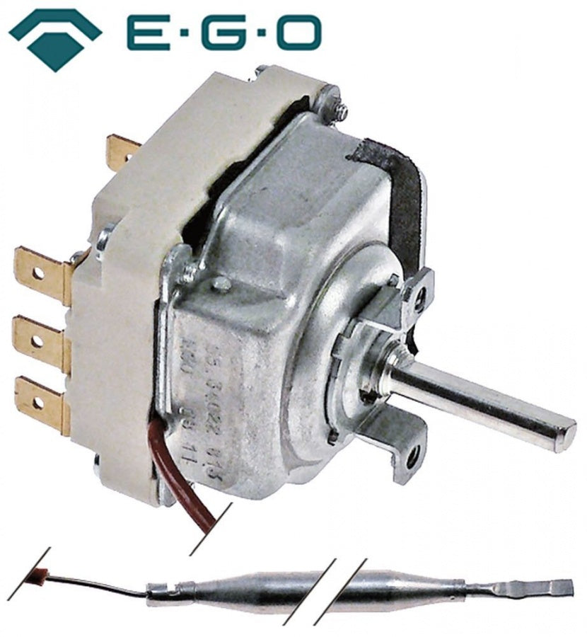Termostat 65-125°C, 3 contacte, 16 A, bulb ø 6 x 77 mm, EGO 55.34022.813 - 375887