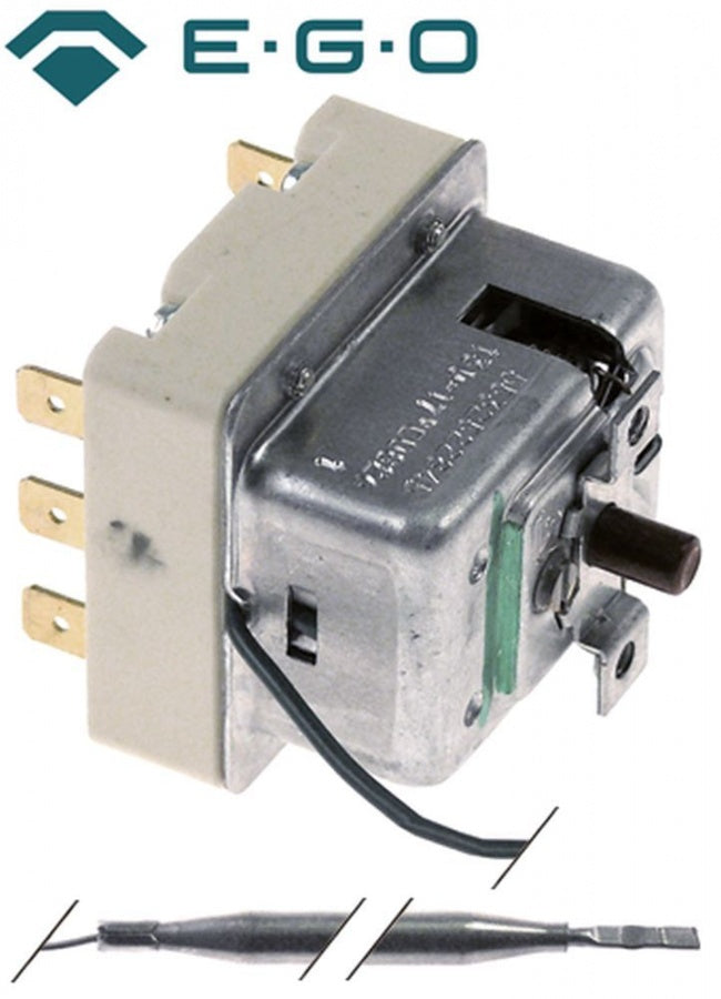 Termostat de siguranta trifazic 132°C, contacte 3NC 20A, bulb ø 6 x 87 mm - 375888