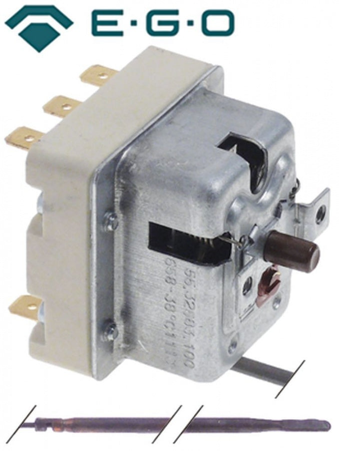 safety thermostat 658°C 3-pole 3NC probe ø 4mm probe length 160mm capillary pipe length 1210mm