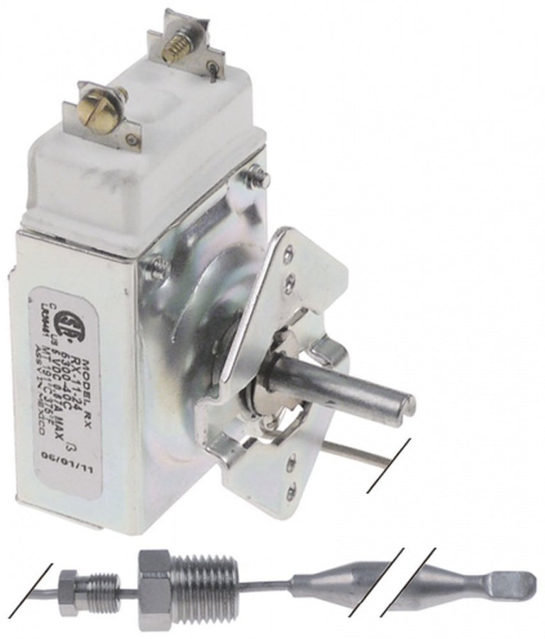 thermostat t.max. 190°C temperature range 94-190°C 1-pole 1NO 0,67A probe ø 9,5mm probe L 125mm