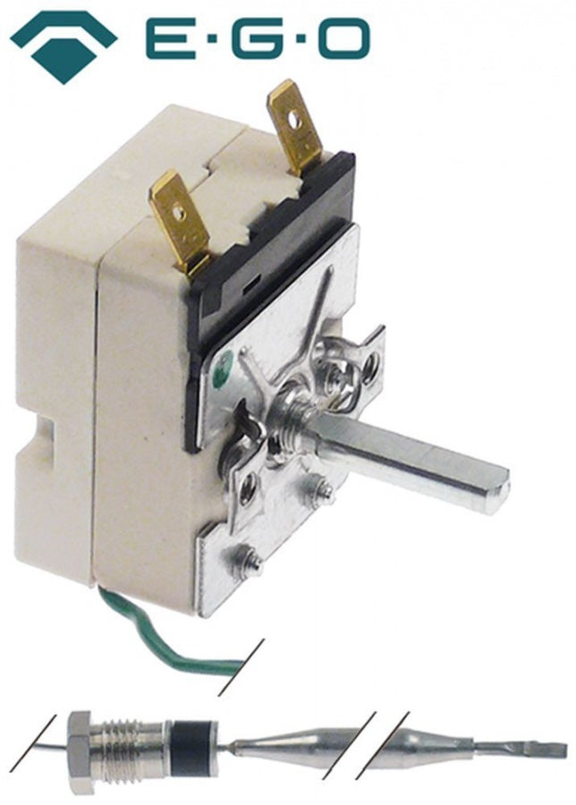 thermostat t.max. 95°C temperature range 30-90°C 1-pole 1NO 16A probe ø 6mm probe length 90mm
