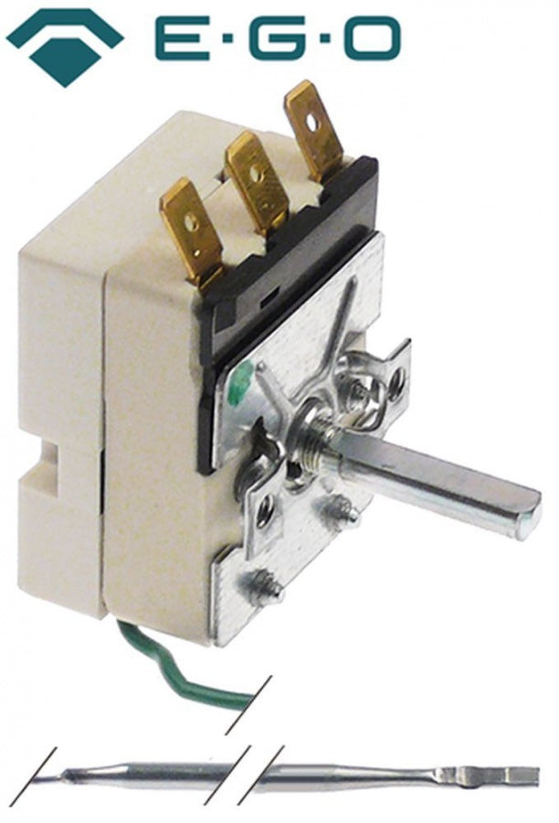 thermostat t.max. 93°C temperature range 28-93°C 1-pole 1NO 16A probe ø 3,1mm probe length 244mm