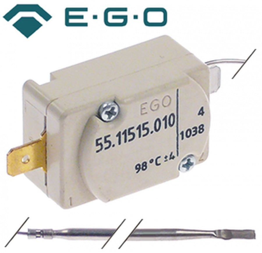 safety thermostat 98°C 1-pole 16A probe ø 3,1mm probe length 248mm capillary pipe length 1770mm