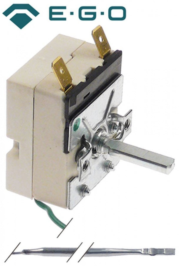 thermostat t.max. 93°C temperature range 28-93°C 1-pole 1NO 16A probe ø 3,1mm probe length 244mm