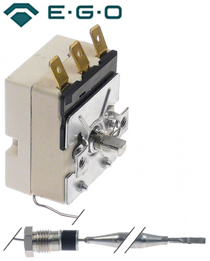 Termostat 30-93°C, contact 1CO, 16A, bulb ø 6 x 90 mm - 376026