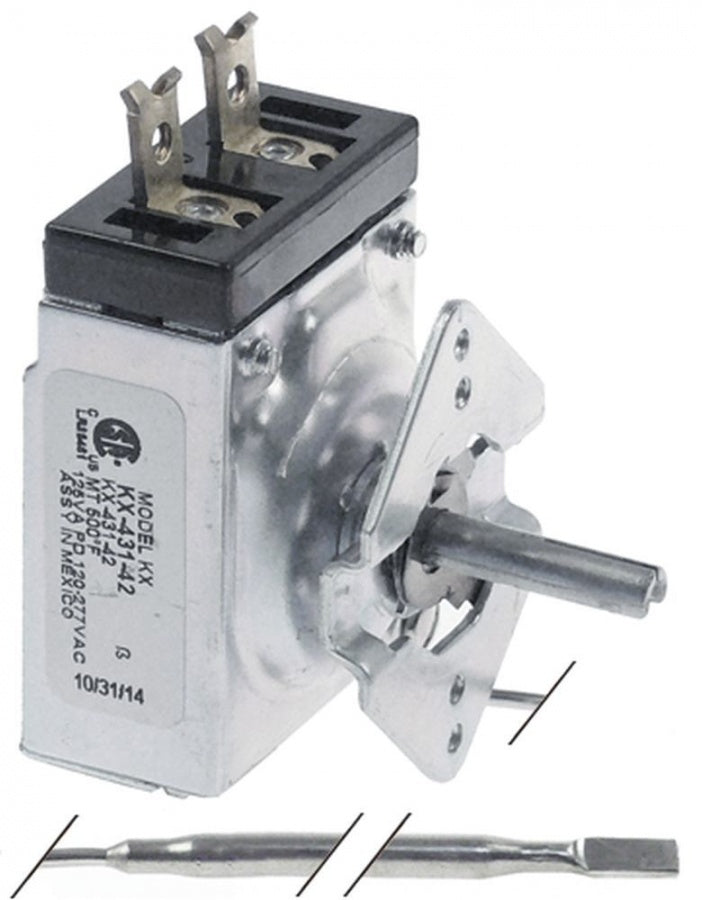 thermostat t.max. 260°C temperature range 64-260°C 1-pole 1NO probe ø 5mm probe L 285mm