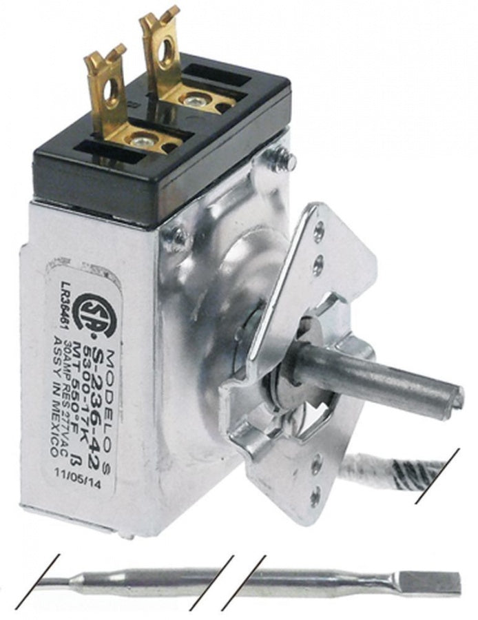 Termostat 150-550°F (65-288°C), senzor ø 5x286 mm, fir capilar L 1010 mm - 376037