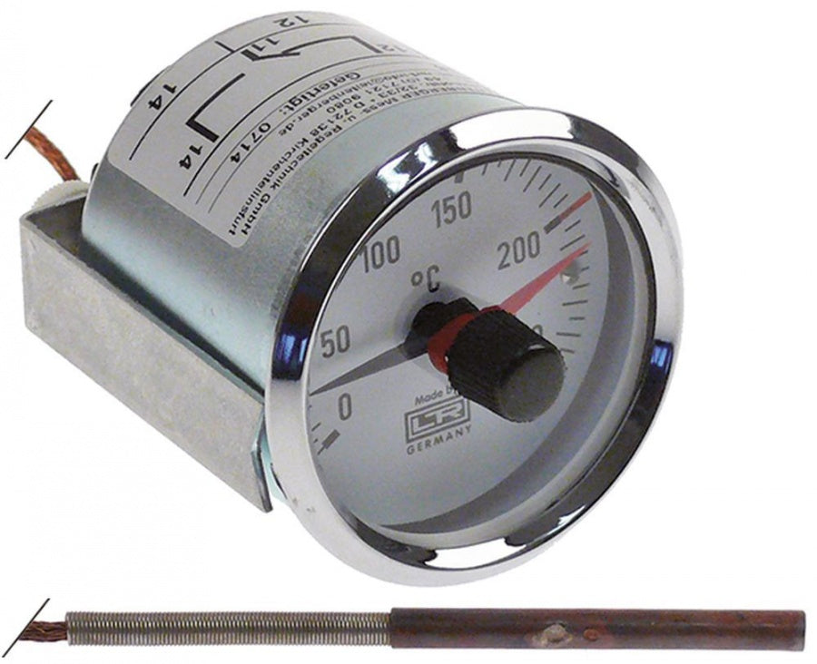 thermostat t.max. 250°C temperature range 0-250°C 1 -pole 1CO 16(4)A probe ø 6 mm probe L 60 mm