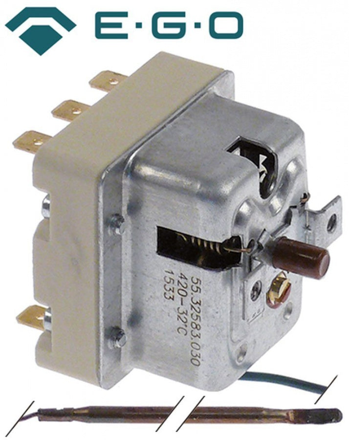 termostat de siguranta temp. de deconectare 420°C 3cu -poli 3NC ø senzor 3.9mm L senzor 228mm