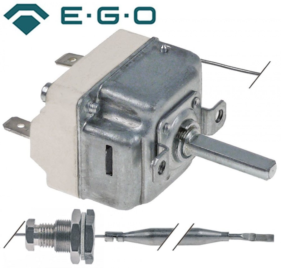 Termostat 65-200°C, contact 6,3 A, bulb ø 6x78 mm, capilar 900 mm - 376054