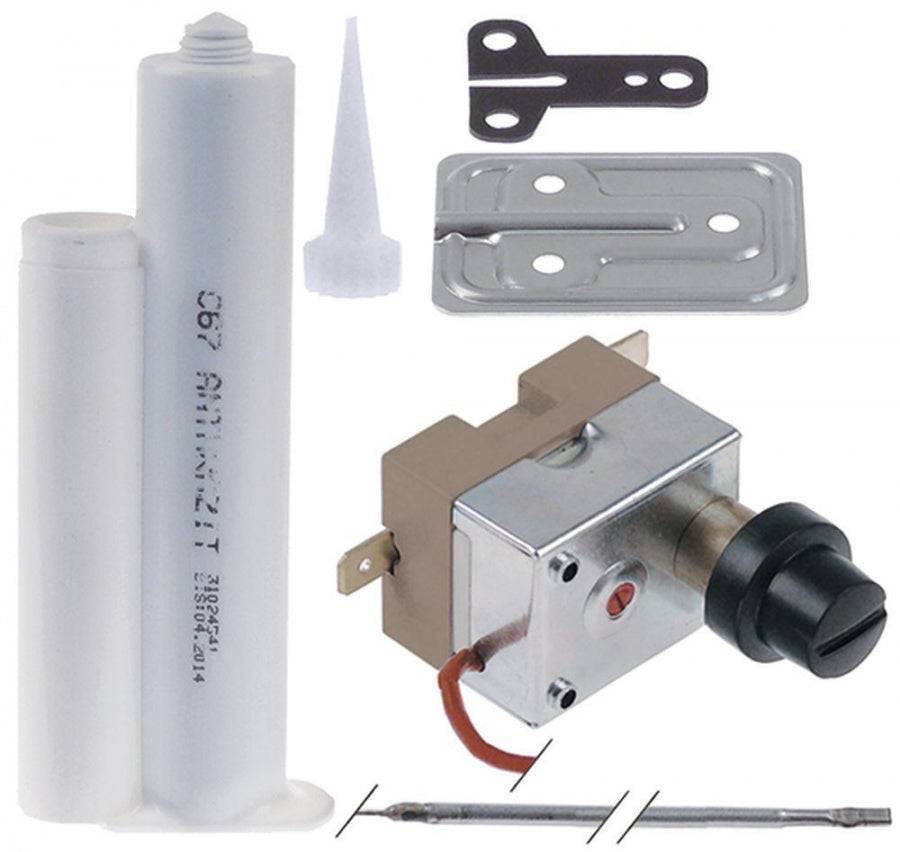 Kit termostat de siguranta 318°C, contact 16 A, bulb ø 3 x 137 mm, lungime tub capilar 1260 mm - 376080