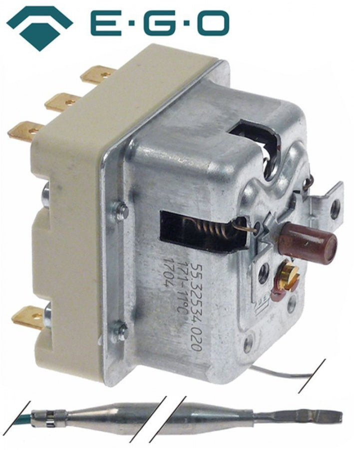 termostat de siguranta temp. de deconectare 160°C 3cu -poli 20A ø senzor 6mm L senzor 87mm