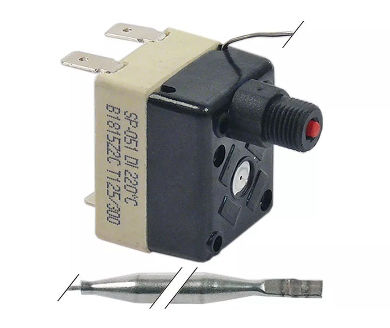 Termostat de siguranta 220°C, contact 1CO, 16A, senzor ø 6x55 mm, capilar L 2000 mm, Fagor 12126296