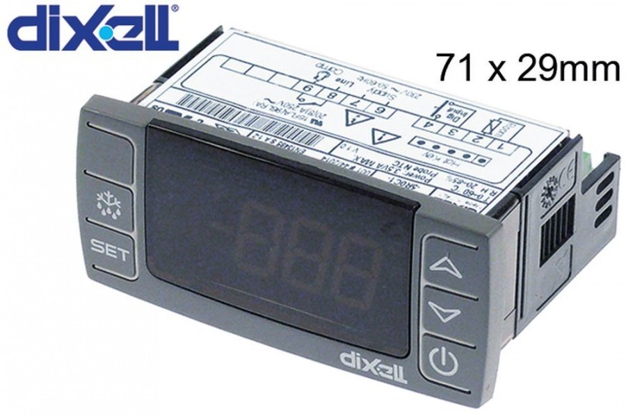 Termostat digital DIXELL XR02CX-5N0C1, alimentare 230 V, montare 71x29 mm, iesire cu 1 releu 20 A, senzor NTC - 378267