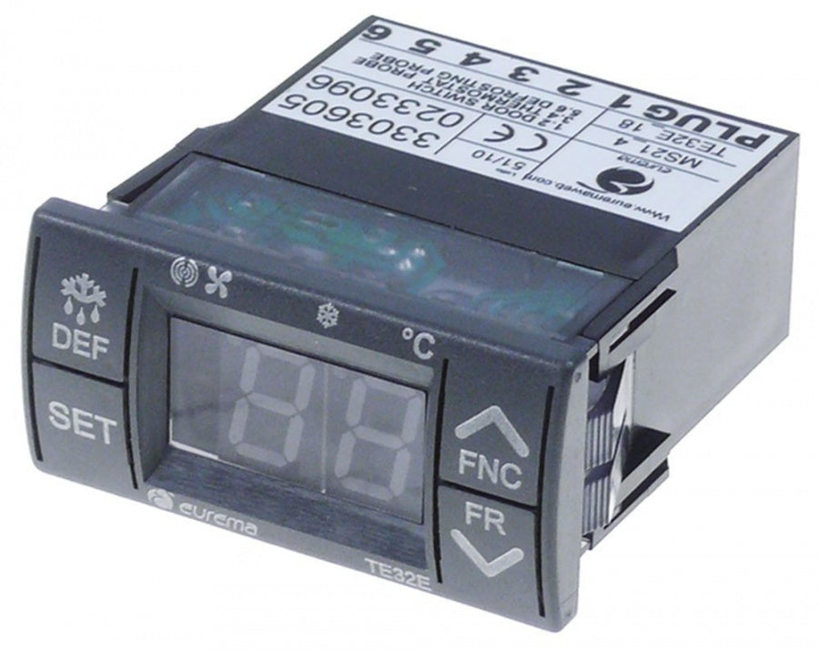 electronic controller EUREMA type TE32E 64x32mm 230V voltage AC PTC relay outputs 3 NO-16A NO-8A