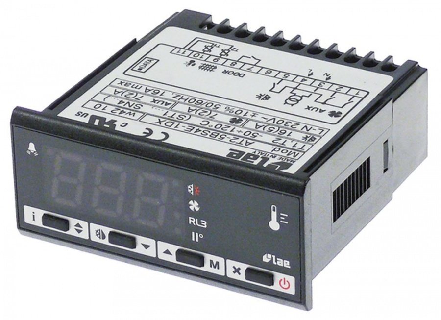 electronic controller LAE 71x29mm 230V AC NTC/PTC measuring range -50 to +120°C display 3 digits