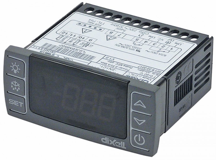 Termostat digital DIXELL XR40C-5N1C1, alimentare 230V, montare 71x29 mm, NTC/PTC, 2 rele 2 NO-20A(8) - 378307