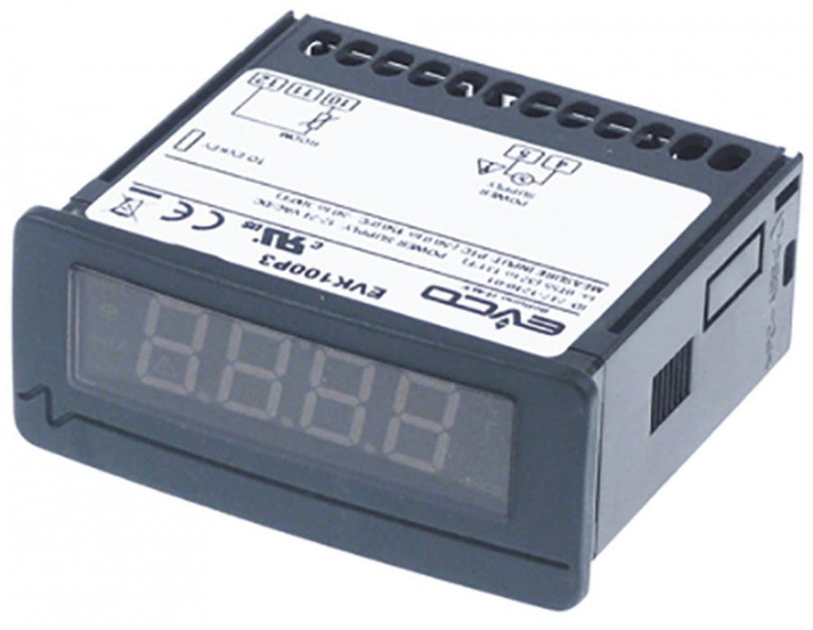 thermometer EVCO type EVK100P3 71x29mm 12/24V voltage AC/DC -50 up to +150°C measuring input PTC