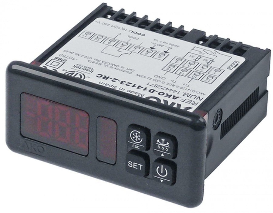 electronic controller AKO type AKO-D14123-2-RC 71x29mm 90-240V voltage AC NTC/PTC