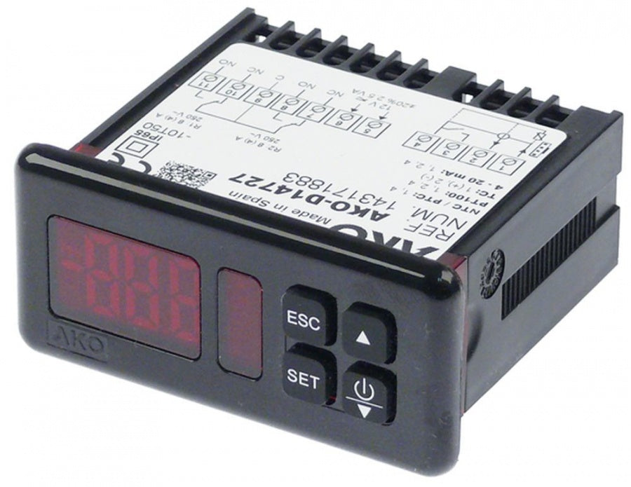 electronic controller AKO type AKO-D14727 71x29mm 12/24V voltage AC/DC NTC/PTC/Pt100/TC(J,K)/mA
