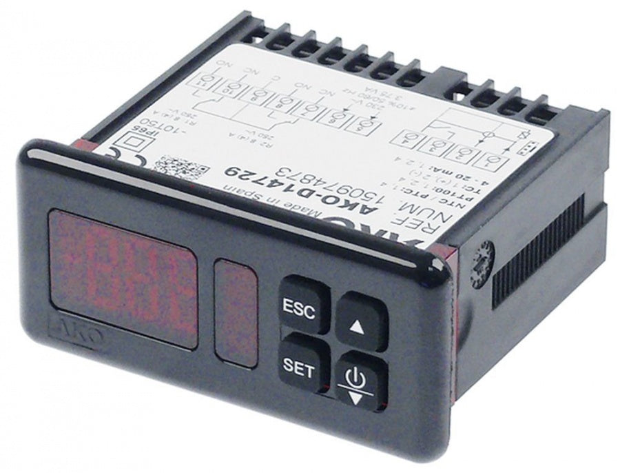 electronic controller AKO type AKO-D14729 71x29mm 230V voltage AC NTC/PTC/Pt100/TC(J,K)/mA