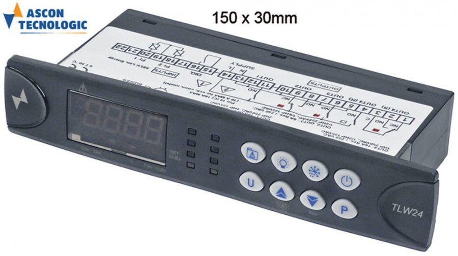 electronic controller TECNOLOGIC type TLW24RRS 150x30mm 100-240V voltage AC NTC/PTC