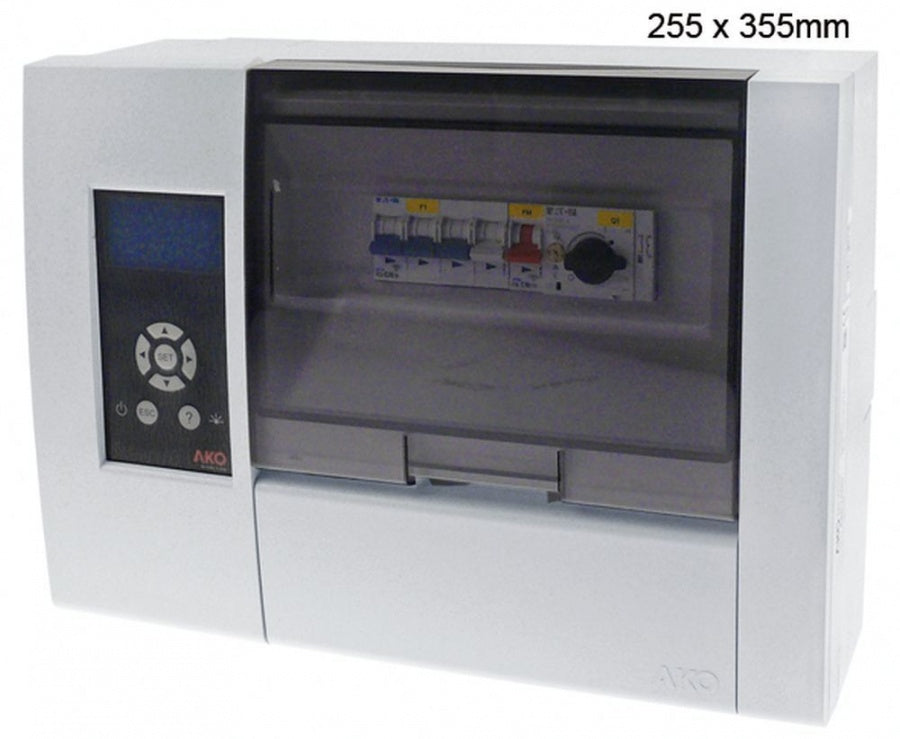 refrigeration controller for cold rooms AKO type AKO-15680, 255x355 mm, 400 V / 3PV, NTC