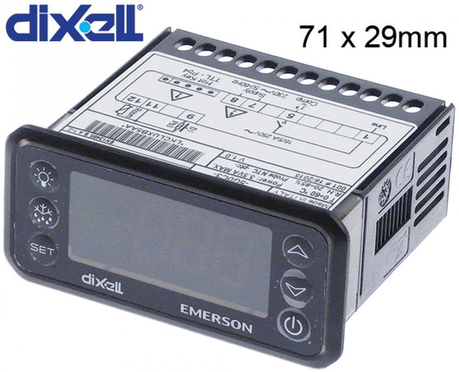 Termostat digital DIXELL XR20CH-5G0C3, alimentare 230 V, montare 71x29 mm, NTC/PTC - 378488