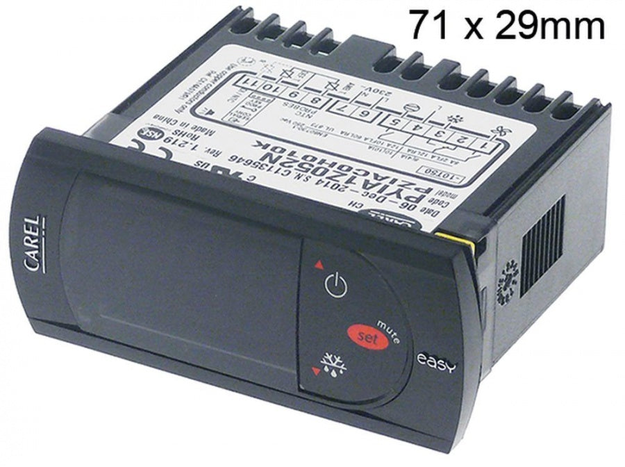 electronic controller CAREL  71x29mm built-in depth 59mm 230V voltage AC NTC