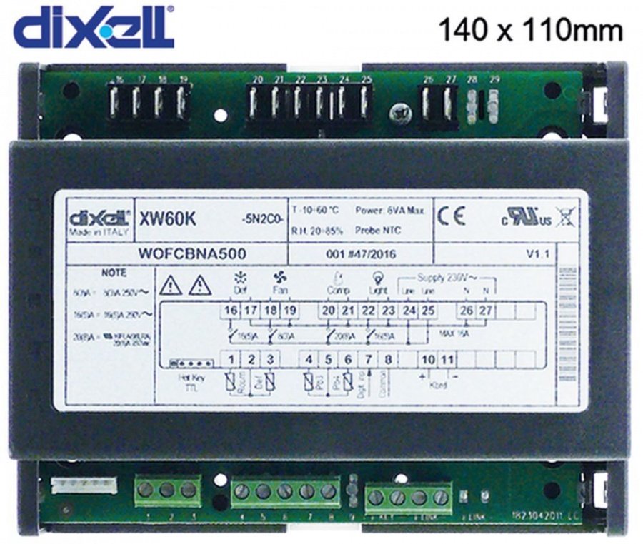 placa electronica de putere DIXELL XW60K-5N2C0 dimensiuni de montaj 140x110mm