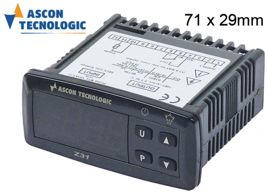 controler digital TECNOLOGIC dimensiuni de montaj 71x29mm 100-240V tensiune AC