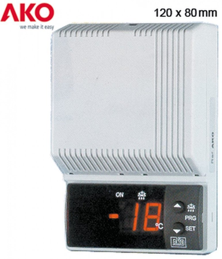 electronic controller AKO type 14615 80x120x37mm supply 230 VAC voltage AC NTC relay outputs 1
