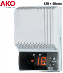 electronic controller AKO type 14615 80x120x37mm supply 230 VAC voltage AC NTC relay outputs 1