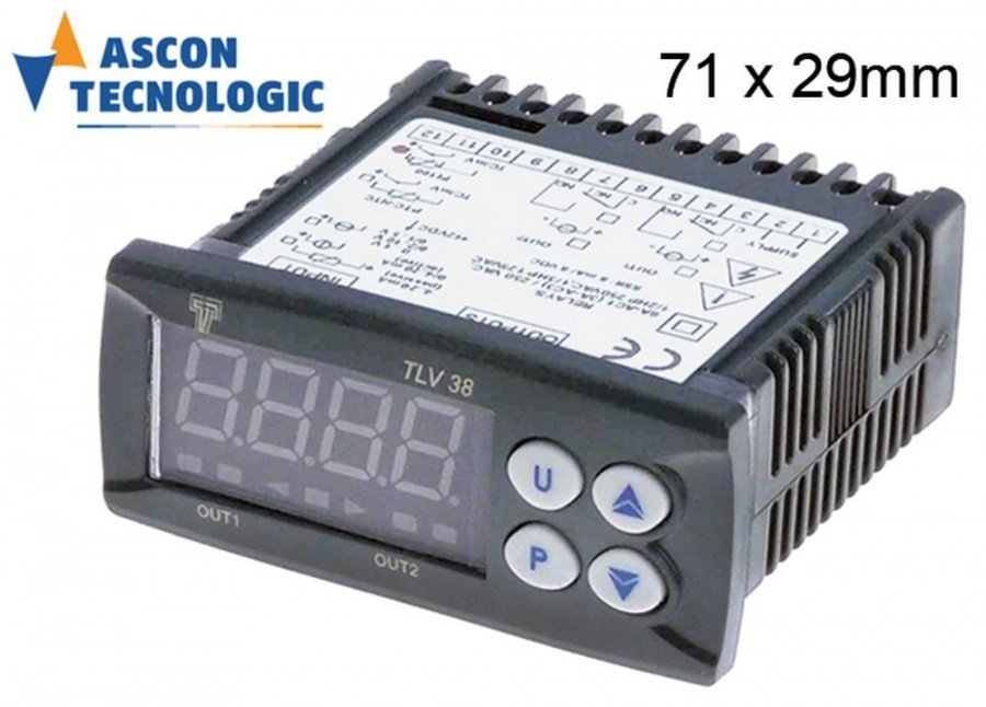 Termometru TECNOLOGIC TLV38FC, -200+1760°C, alimentare 12 V - 379203