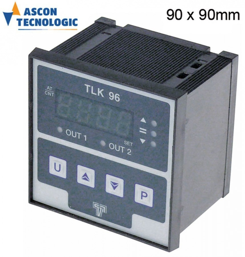 Termostat digital TECNOLOGIC tip TLK96HCRR--S inlocuieste THP96DDRR--, L 90x90 mm, 100-240 V, senzor compatibil Pt100/TC (J,K) - 379246