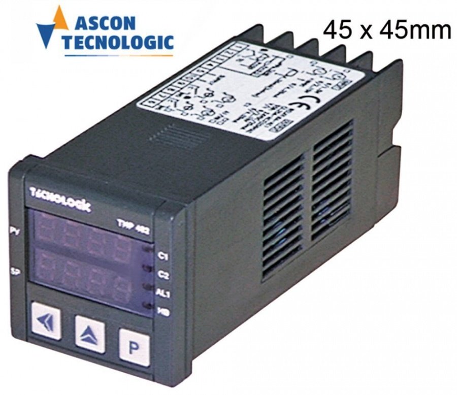 Controller temperatura TECNOLOGIC TLK49 HCR, -200 +850°C, sonde Pt100/TC (J,K,S) - 379285