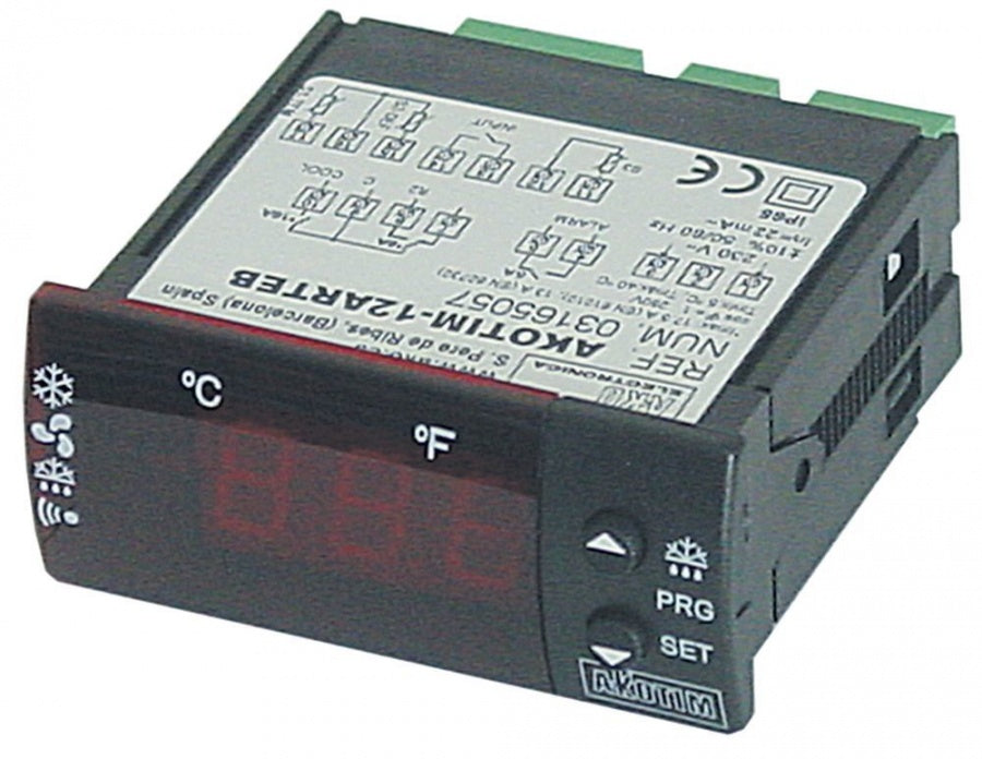 electronic controller AKO type AKOTIM-12ARTEB 71x29mm 230 V voltage AC NTC relay outputs 3