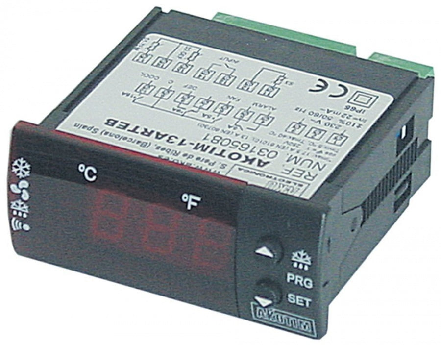 electronic controller AKO type AKOTIM-13ARTEB 71x29mm 230 V voltage AC NTC relay outputs 4