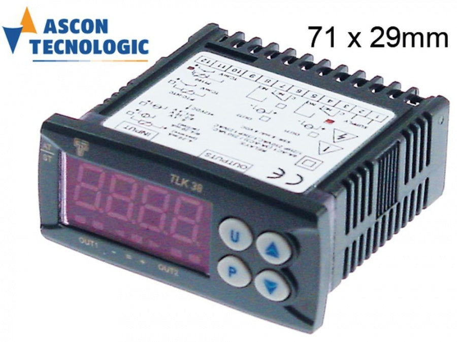 Controler Tecnologic tip TLK38FCR----, alimentare 12 V AC/DC, sonde compatibile Pt100/TC (J,K) montare 71x29 mm - 379486