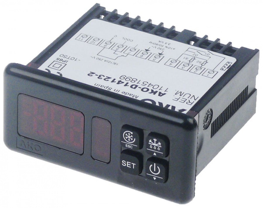 Termostat digital AKO tip D14123-2, 230 V, releu 16 A, lucreaza cu 2 sonde NTC / PTC, -50°C la +99/+150°C - 379507