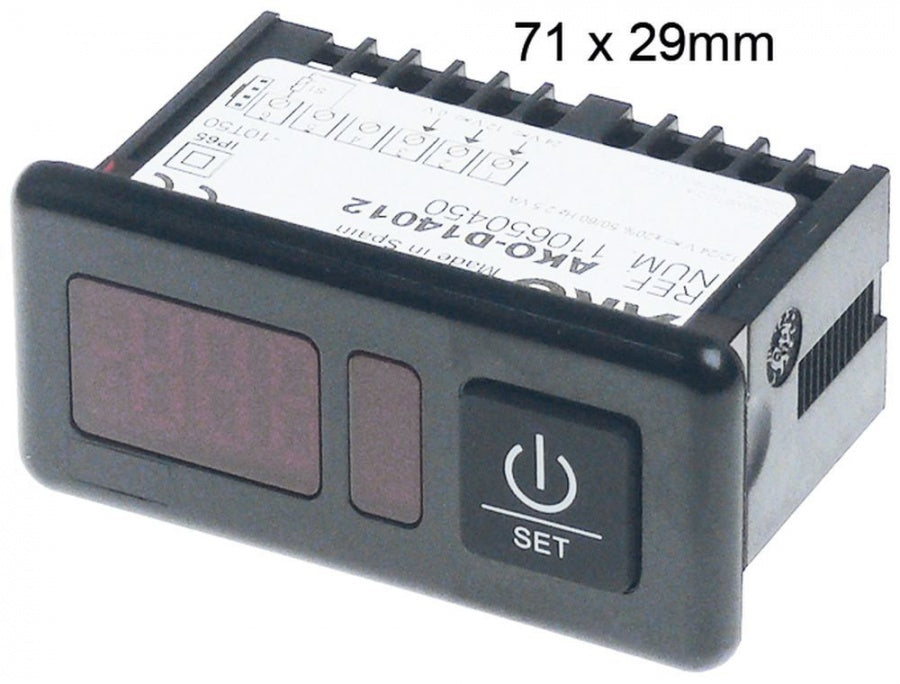 thermometer AKO type AKO-D14012 71x29mm 12/24V voltage AC/DC -50 up to +99/+150°C NTC/PTC