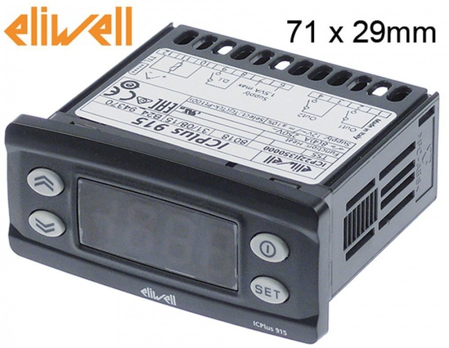 Termostat Eliwell ICPlus915 model ICP22JI35000, alimentare 12 V, sonde TC / Pt100, -150 +1350°C, iesire 2 relee  - 379605