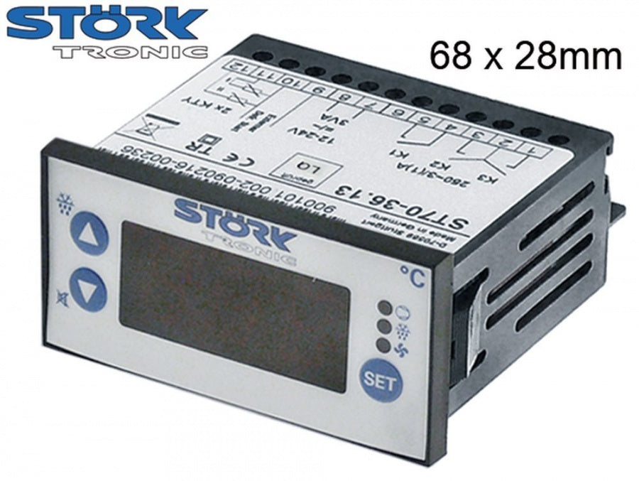 electronic controller STÖRK-TRONIK type ST70-36.13 68x28mm 12/24V voltage AC/DC PTC relay outputs 3